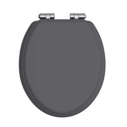 Heritage Graphite Soft Close WC Seat With Chrome Hinges